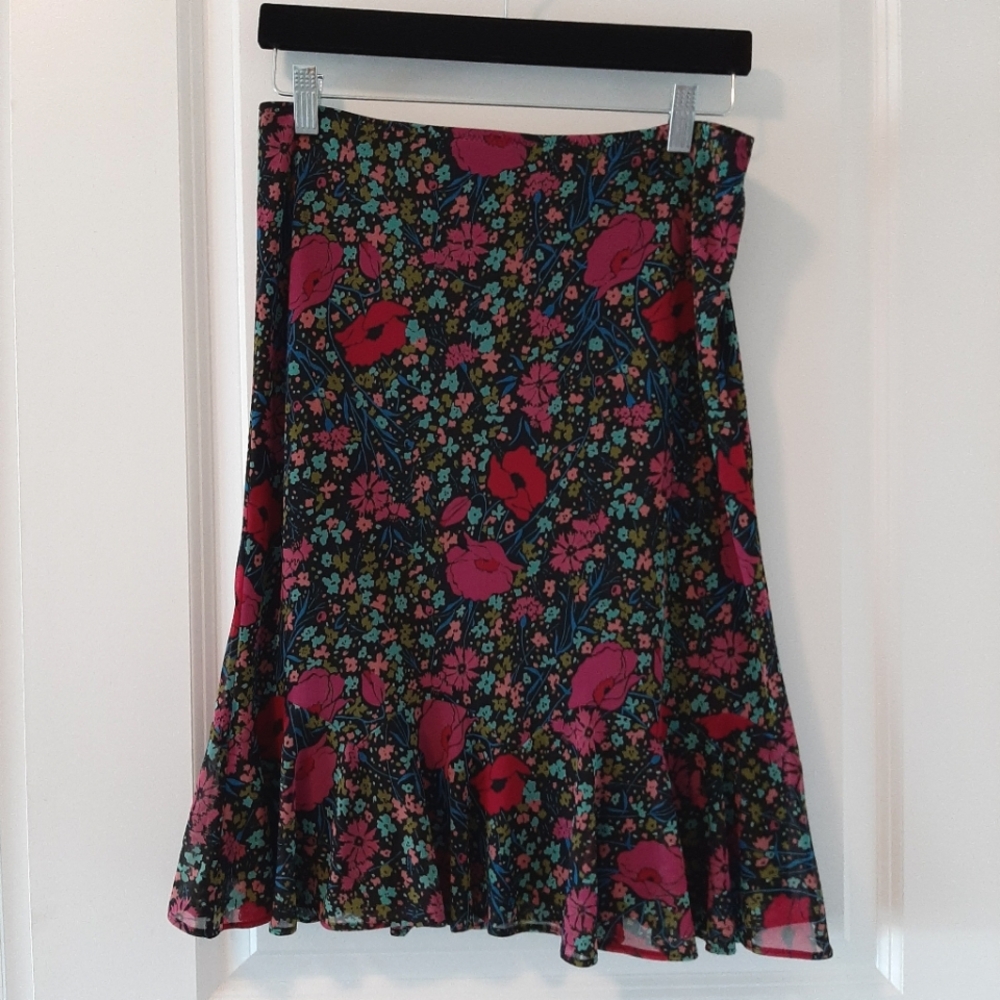 Express Floral Midi Skirt